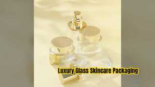 Glass Cosmetic Bottle Set | Luxury Glass Lotion Bottle & Cream Jar Packaging