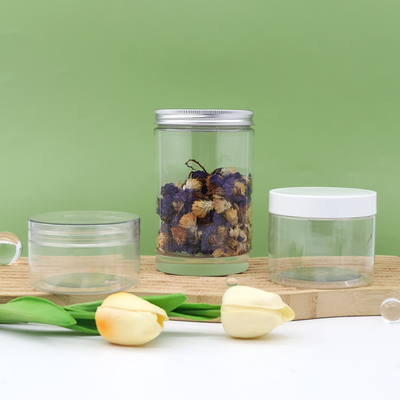 Custom Clear PET Cosmetic Cream Jar with Screw Lid
