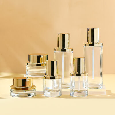 Customizable Logo Glass Cosmetic Bottle Set with Leak-proof Sealing and Premium Thick-wall Glass for Luxury Skincare